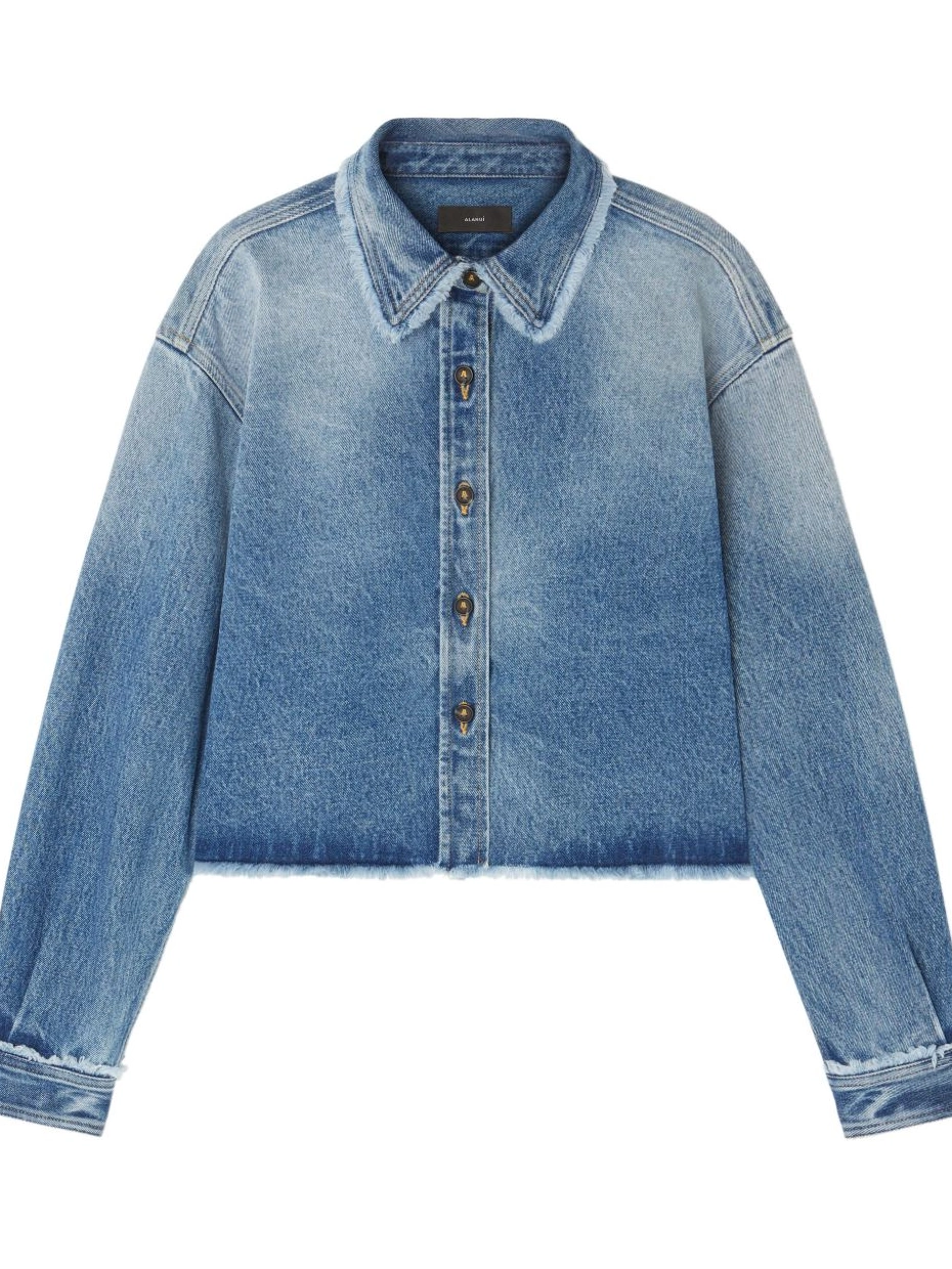 Cheap denim jacket Women cropped Alanui frayed 0629